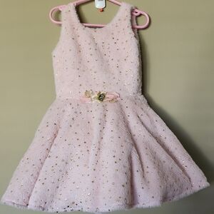 Chidren Ballet  Pink and Gold Starry Kids Dress 5-6years